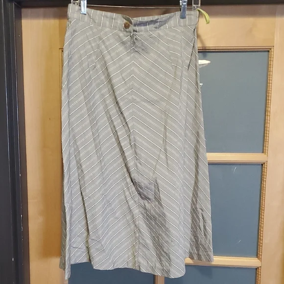 Piazza Sempione Grey White Midi A-Line Skirt